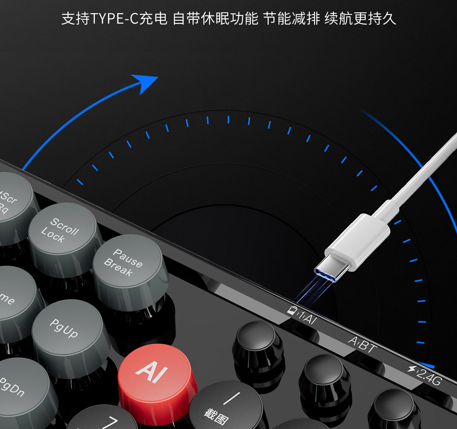 Mofii MK003AI Wireless Bluetooth Keyboard and Mouse Set Smart AI Voice Keyboard AI Writing PPT Drawing Business Computer Office Set Dual-Mode Gray 3