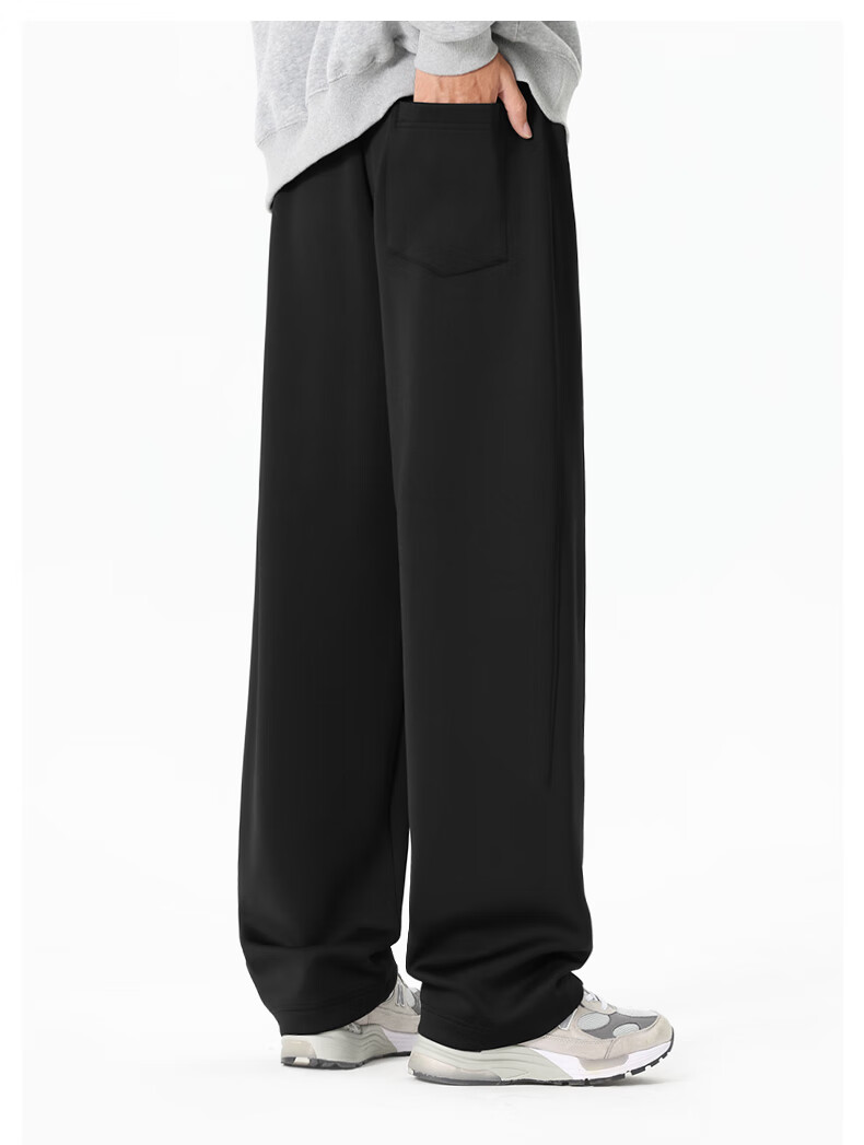Fingercroxx IT Men's Pants 2026 New Loose Casual Versatile Long Pants Spring American Style Trendy Sweatpants Black M 12