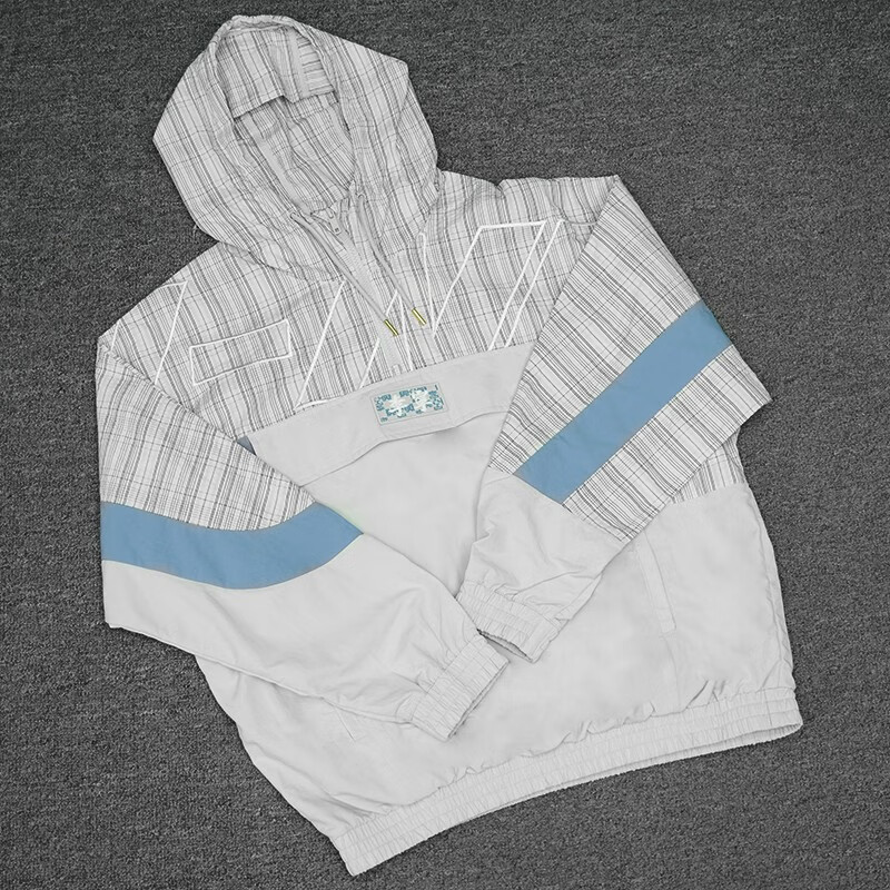 李宁风衣外套男子2022秋季新款时尚休闲宽松半拉链套头上衣外套运动服