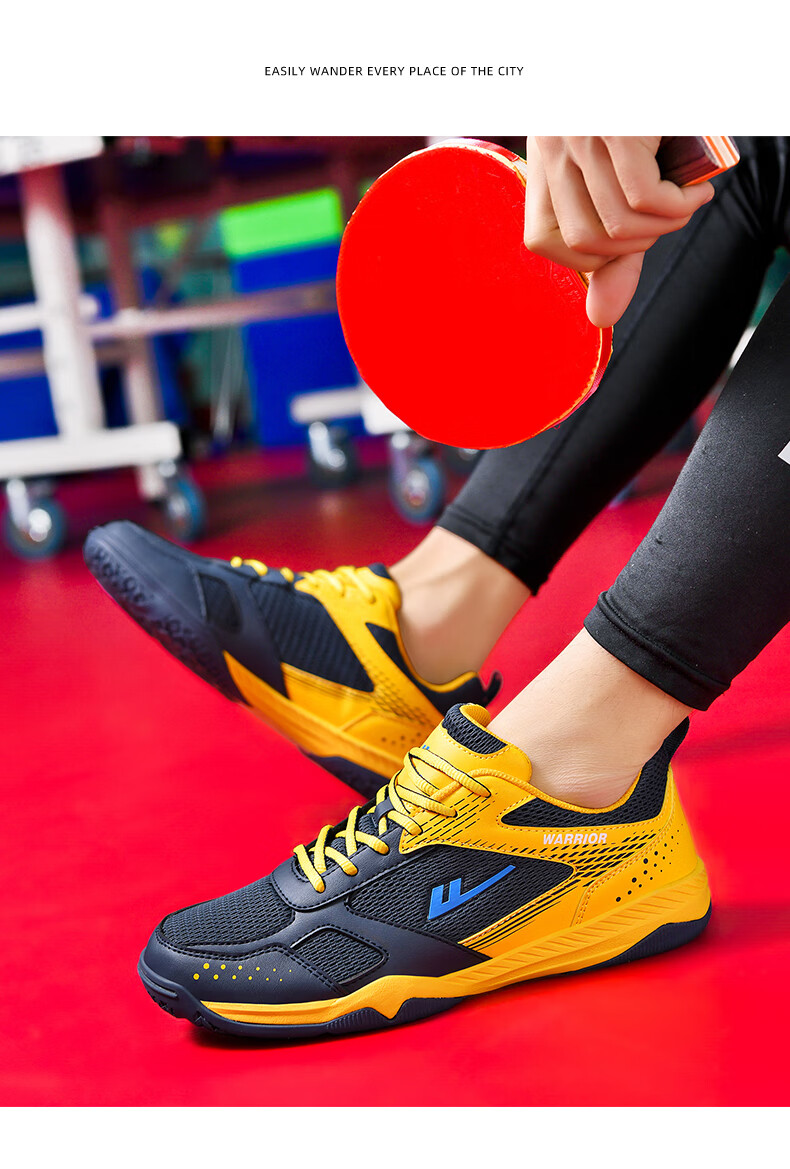 Warrior WXY-181 Table Tennis Shoes Professional Breathable Non-Slip Unisex Parent-Child Style White Black Red Size 39 22