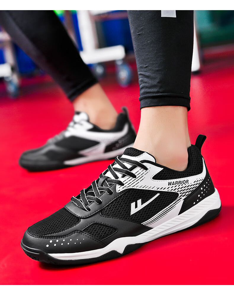 Warrior WXY-181 Table Tennis Shoes Professional Breathable Non-Slip Unisex Parent-Child Style White Black Red Size 39 35