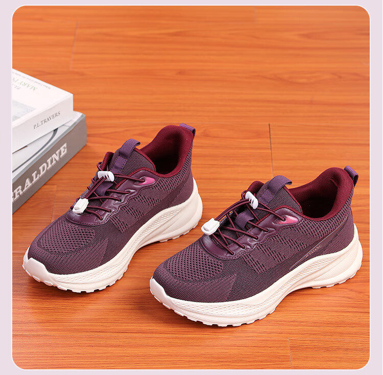 Hengyuanxiang Elderly Non-Slip Slip-On Outdoor Durable Walking Shoes for Middle-Aged and Seniors XEL5619 Red Size 38 7