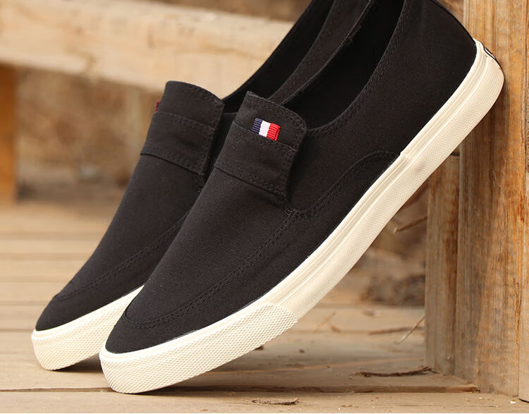 春季男鞋厚底一脚蹬懒人鞋韩版休闲鞋帆布鞋男厚底套脚透气运动鞋无双