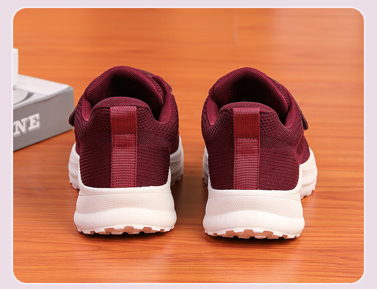 Hengyuanxiang Elderly Non-Slip Slip-On Outdoor Durable Walking Shoes for Middle-Aged and Seniors XEL5618 Purple Size 37 5