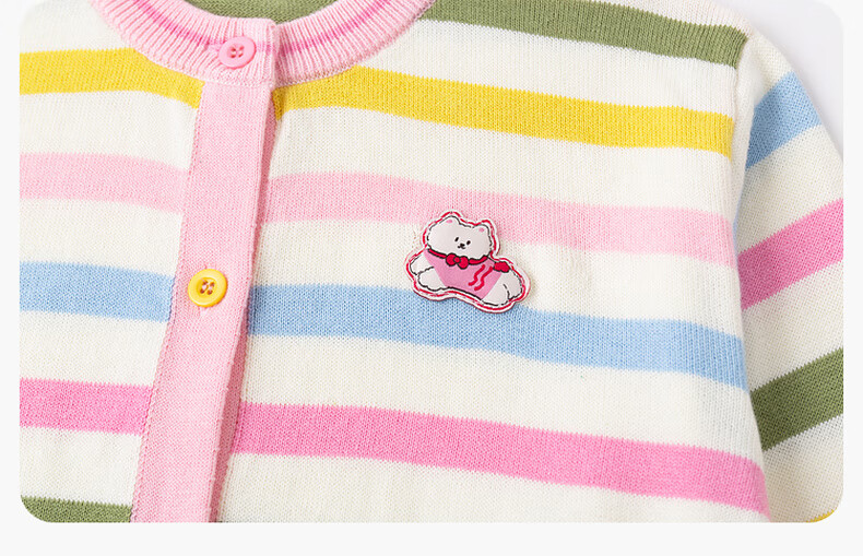 Dudu Kids Knitted Cardigan Spring Baby Sweater Casual Girls Long Sleeve Top Boys Jacket Spring Pink 100cm 22