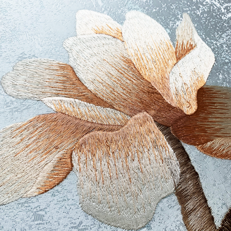 伊尔雅新中式喜鹊梅花图案私人定制3d中式高端刺绣独秀壁画独提定制整