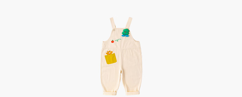 Dudu Baby Set Cartoon Spring Boys Long Sleeve T-Shirt Girls Overalls Children's Spring Two-Piece Set Pink 80 8