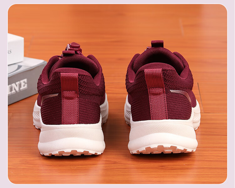 Hengyuanxiang Elderly Non-Slip Slip-On Outdoor Durable Walking Shoes for Middle-Aged and Seniors XEL5619 Red Size 38 9
