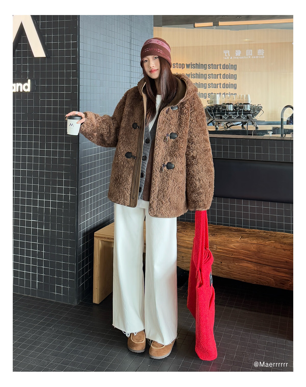 Sasa Su [Celebrity Style] Spring Summer New Coffee Bagel Two-Wear Half-Slip Birkenstock Elevated Loafers for Women 10
