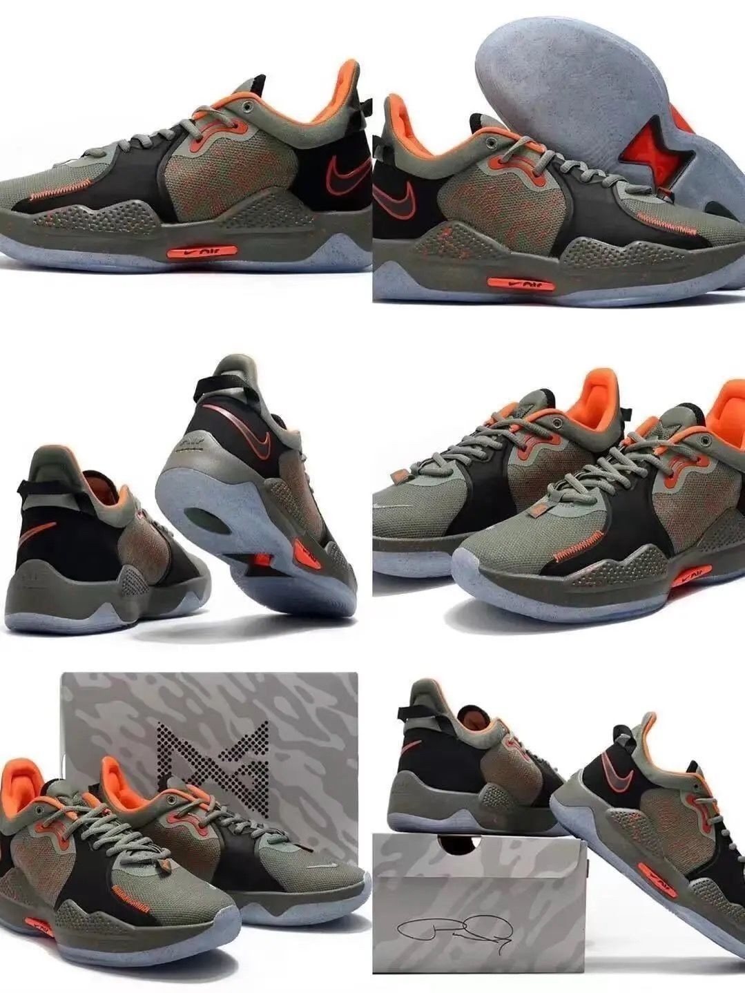 新款保罗乔治5代篮球鞋黑白全明星男子耐磨战男女鞋 pg5 首发黑白 36