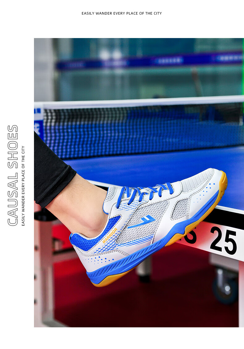 Warrior WXY-181 Table Tennis Shoes Professional Breathable Non-Slip Unisex Parent-Child Style White Black Red Size 39 27