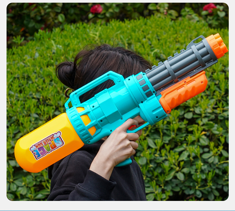 加特林水枪儿童玩具喷水大容量男孩呲洒高压强力抽拉打水仗刺水抢射程