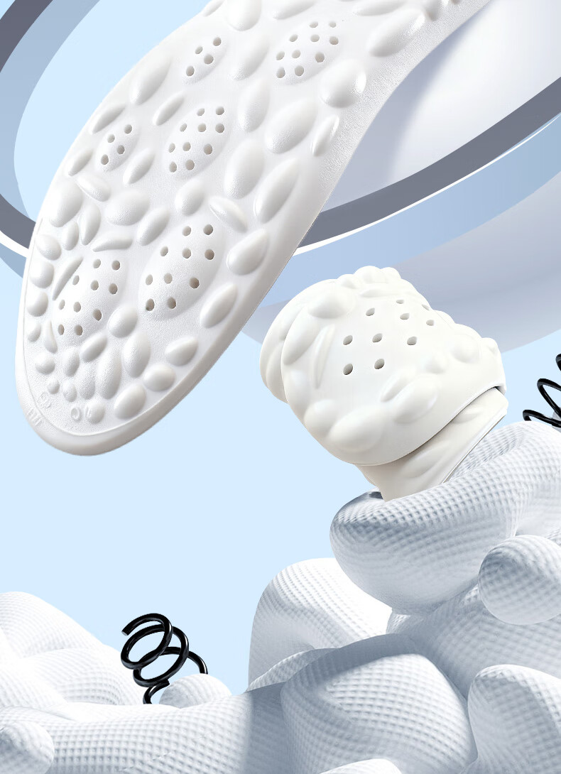 Huabaochi Sports Insoles Soft Elastic Anti-Bacterial Odor-Resistant Shock Absorption Men's Comfortable Thick Cushioned Breathable Sweat-Absorbing Durable 2
