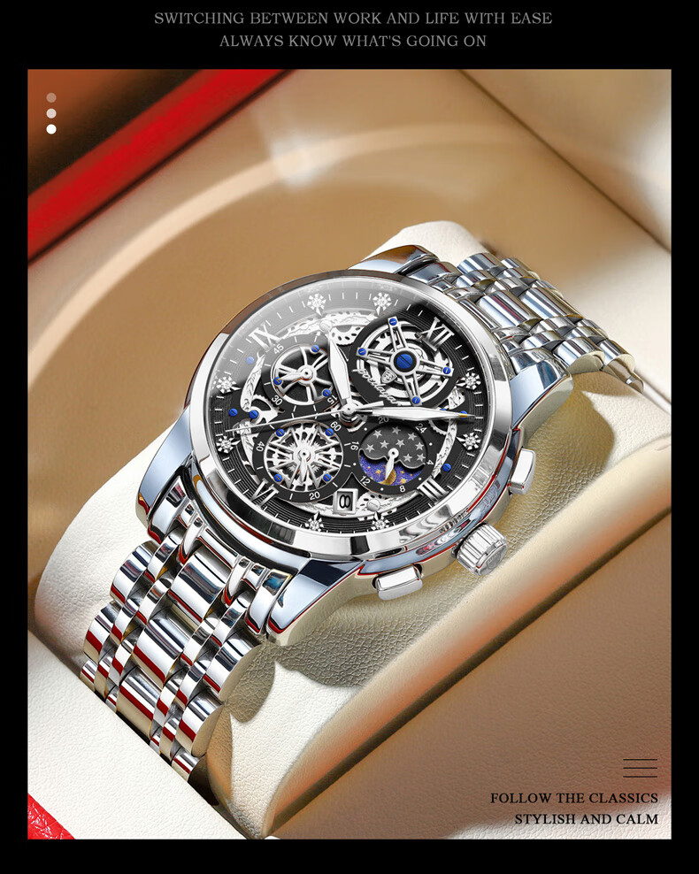 GEORGCOUNT Swiss Business Men's Watch Fully Automatic Waterproof Skeleton Mechanical Quartz 2025 New Luxury Men's Watch 11