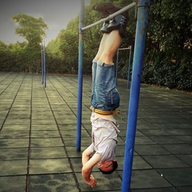 家用倒挂器脚套单杠倒立挂钩健身仰卧倒立运动器材倒吊机增高器 蓝色