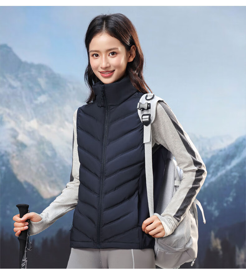 YAYA Rib Bone Down Jacket Men Stand Collar Solid Color Winter Warm Lightweight Down Vest Coat Unisex Couple Sleeveless Jacket 16