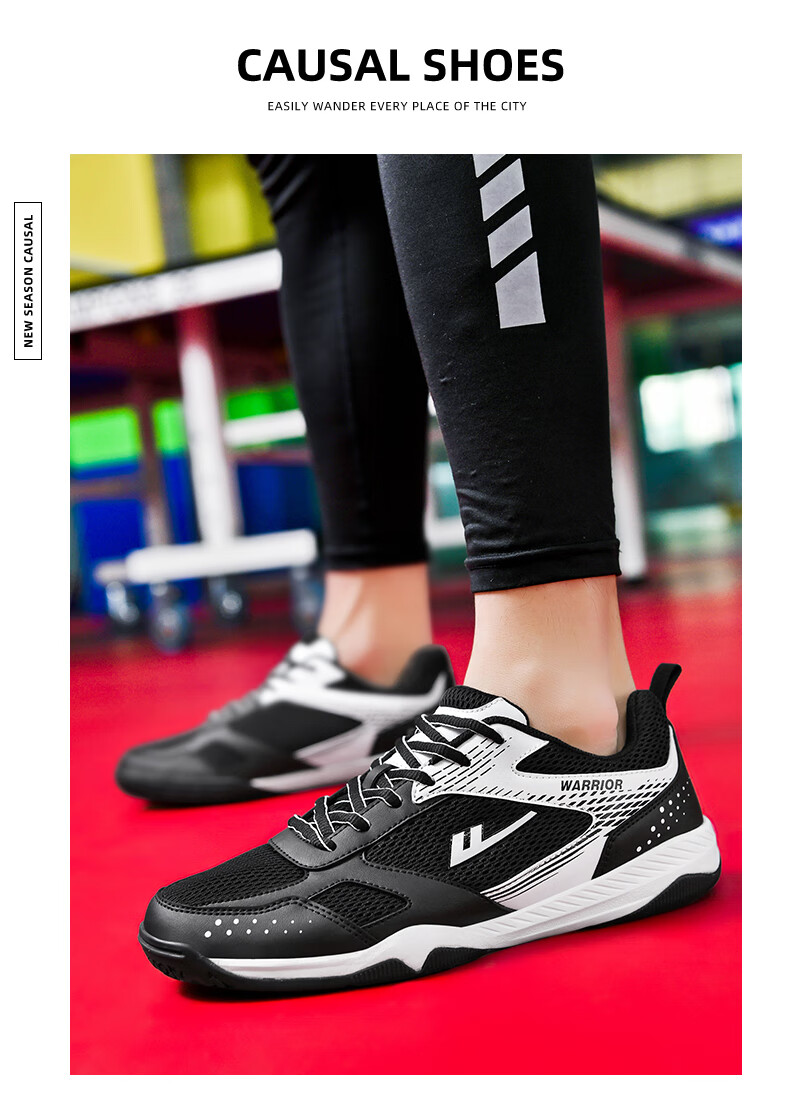 Warrior WXY-181 Table Tennis Shoes Professional Breathable Non-Slip Unisex Parent-Child Style White Black Red Size 39 31