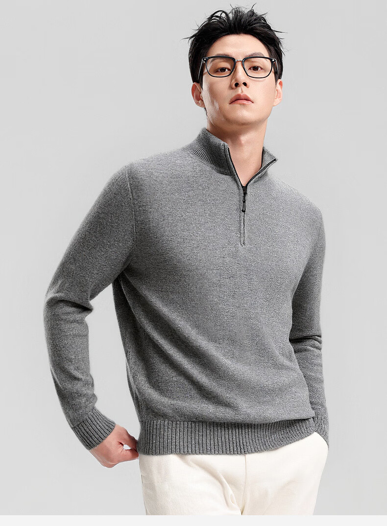 SHANSHANSHANSHAN Men's Wool Sweater Autumn Winter 100% Pure Wool Thickened Warm Base Shirt Red Sweater for Dad's Birth Year 18