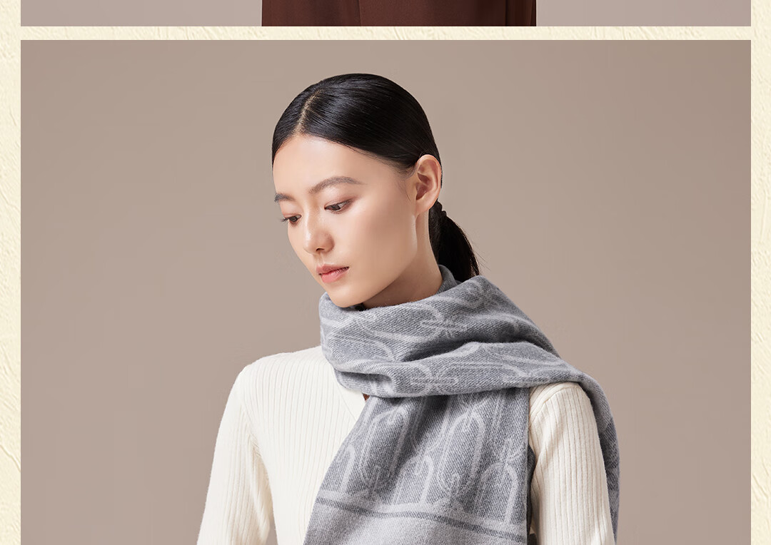 Shanghai Story Pure Wool Scarf for Women Autumn Winter High-End Shawl Plaid Gift Box for Girlfriend Mother New Year Birthday Gift 12