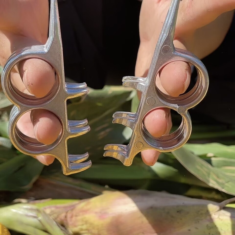 j扒苞米s器农用剥玉米皮小工具一抓开扒玉米的签子铝合金 锰钢扒苞米