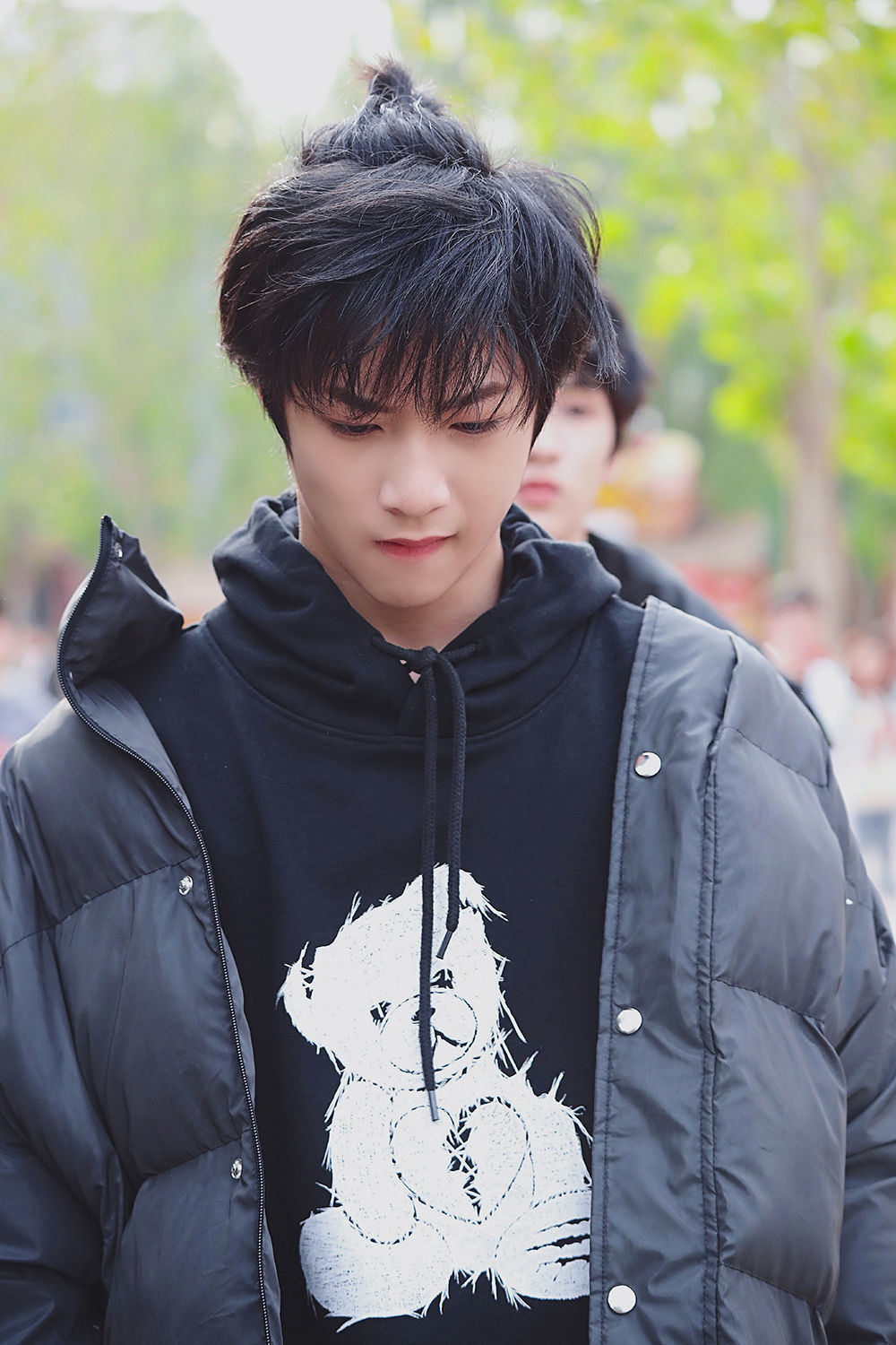 时代少年团刘耀文同款小熊卫衣韩版加绒加厚连帽卫衣女粉丝应援服sn