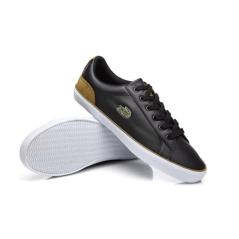 拉科斯特法国鳄鱼 香港直邮 低跟头层皮质系带休闲百搭透气小白鞋