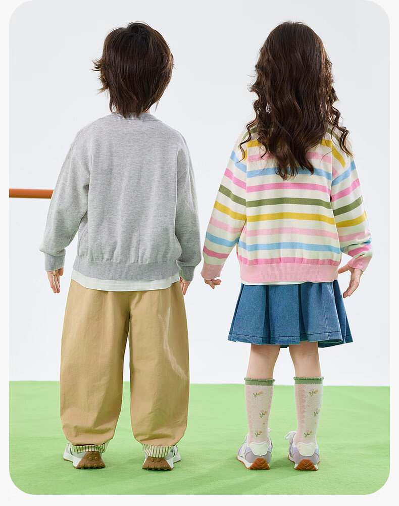 Dudu Kids Knitted Cardigan Spring Baby Sweater Casual Girls Long Sleeve Top Boys Jacket Spring Pink 100cm 9