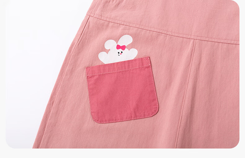 Dudu Baby Set Cartoon Spring Boys Long Sleeve T-Shirt Girls Overalls Children's Spring Two-Piece Set Pink 80 21