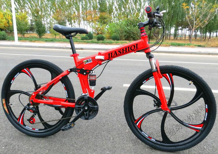 (店长推荐)赛克越野避震折叠山地自行车成人男女青少年铝合金超轻便可