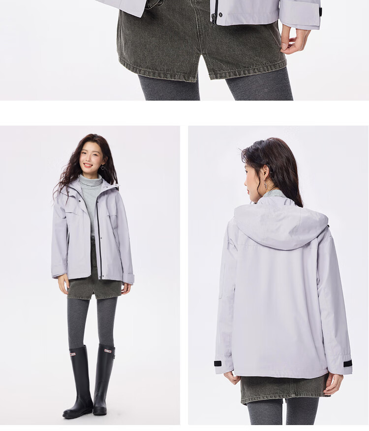 Giordano Women's Windproof Jacket New Outdoor Waterproof Multi-Pocket Loose Hooded Windbreaker 05375692 18