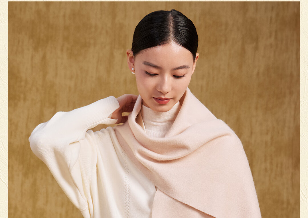 Shanghai Story 100% Wool Scarf Cherry Blossom Embroidery Women's Red Scarf Gift Box for Elders Mom Birthday Mother's Day Gift 21