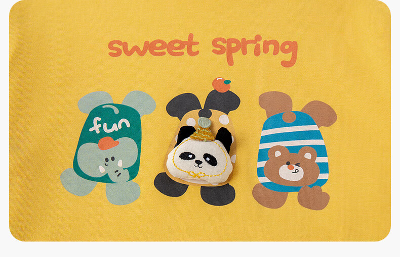 Dudu Baby Cartoon Hoodie Spring Children's Top New Boys Girls Fashionable Spring Trendy Cloud Mist Gray 130 18