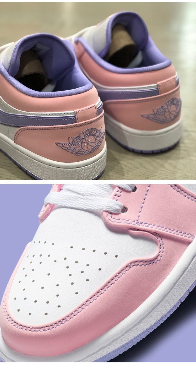 aj男女鞋air乔aj粉白紫男女款低帮紫罗兰休闲篮球鞋复古潮流时尚板鞋