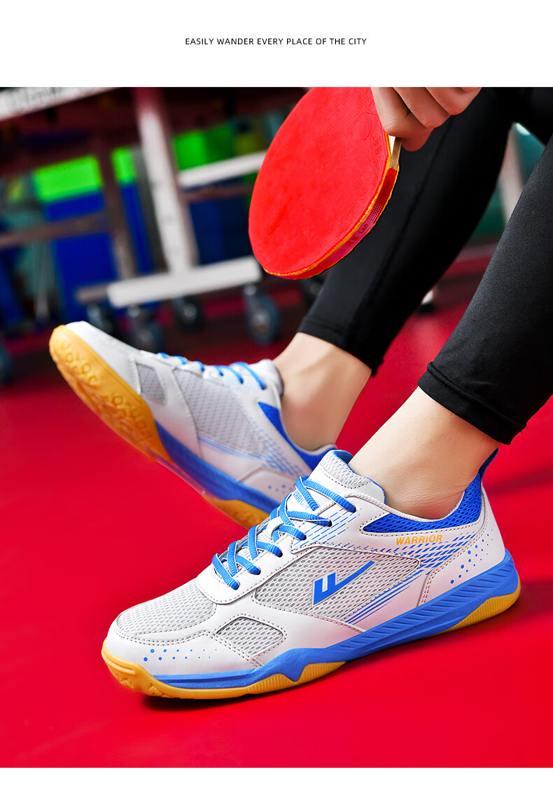 Warrior WXY-181 Table Tennis Shoes Professional Breathable Non-Slip Unisex Parent-Child Style White Black Red Size 39 29