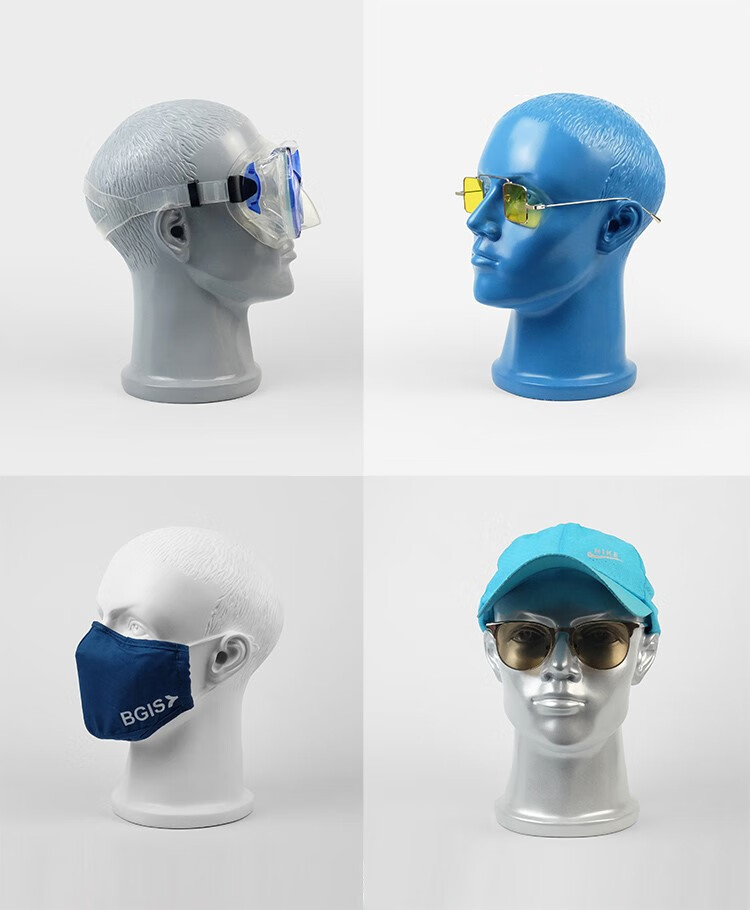 人头模特架 头模眼镜光头假人脸模型化妆人体头部模特头男发髻 女1款