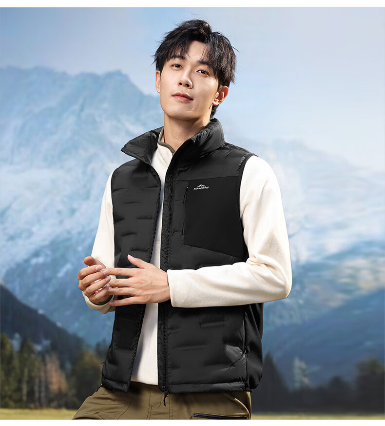 YAYA Rib Bone Down Jacket Men Stand Collar Solid Color Winter Warm Lightweight Down Vest Coat Unisex Couple Sleeveless Jacket 19