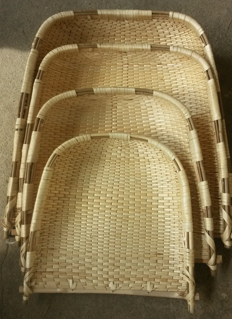 纯手工柳条簸箕家用装饰表演工具民间工艺柳编用簸米竹编菜盘 深灰色