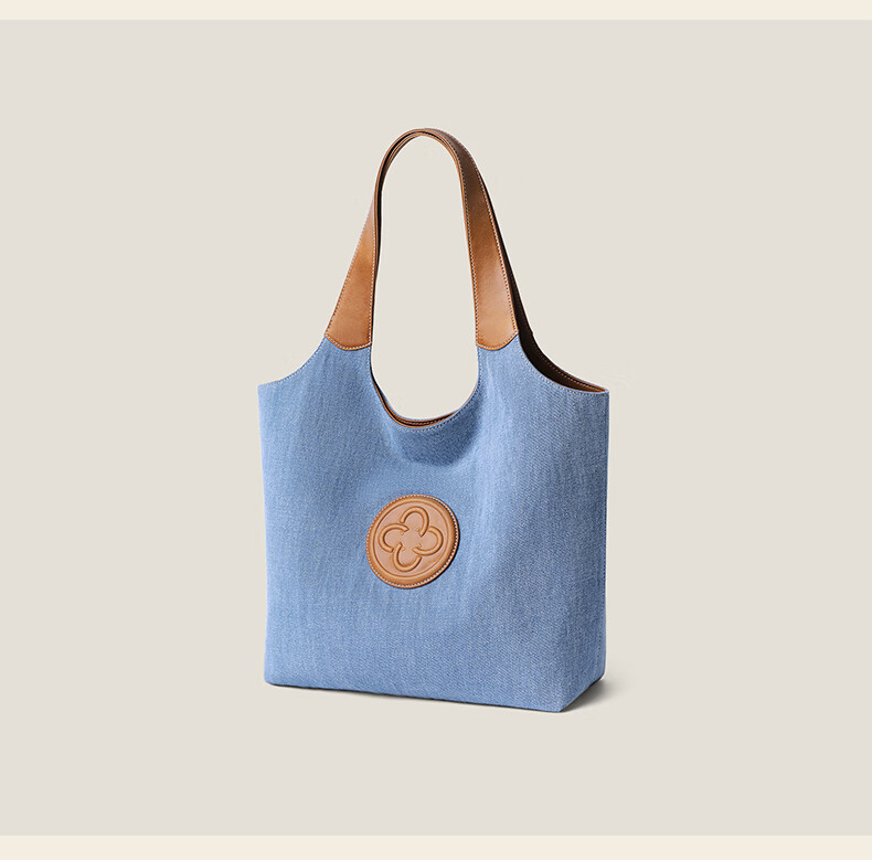 CASSILE Women's Denim Tote Bag, Large Capacity Commuter Handbag, Light Luxury Tote Bag, 520 Gift 15