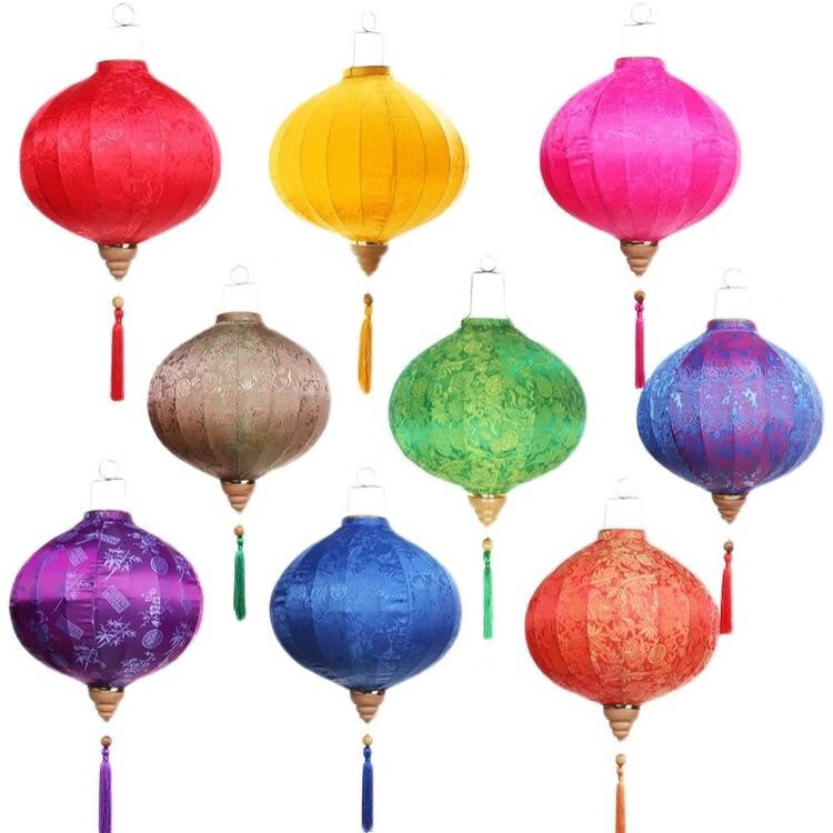 户外防水宫灯笼挂饰装饰景区灯笼 16寸钻石灯笼1个-颜色备注【图片