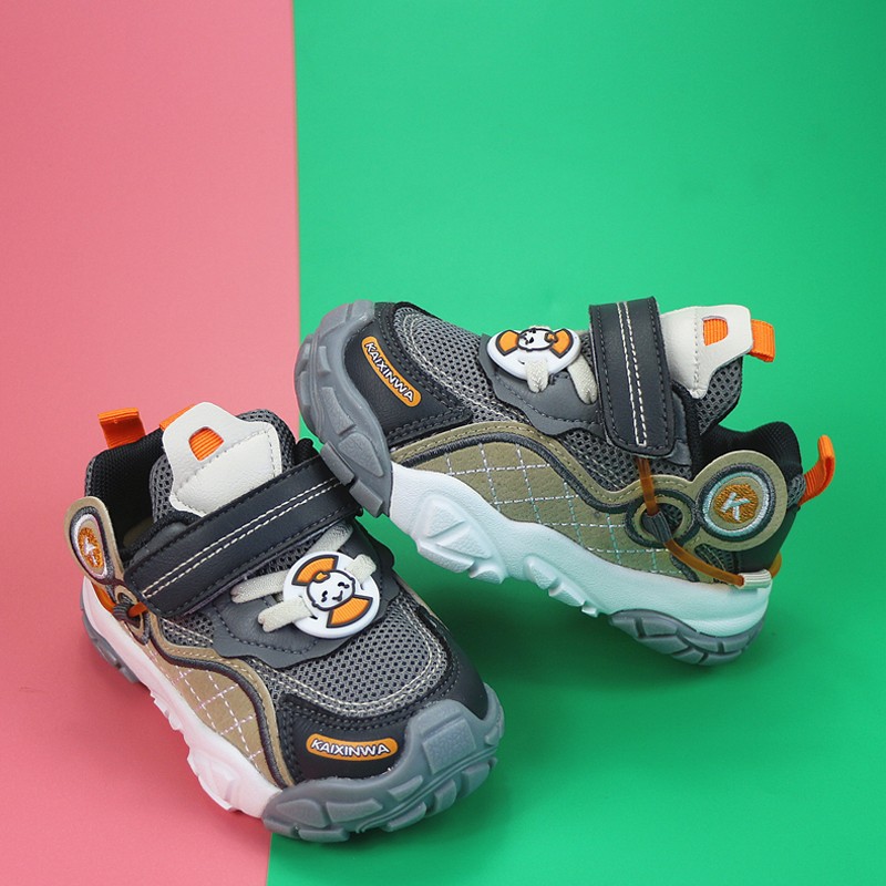 开心娃春秋款键康功能休闲宝宝鞋子减震矫正底防滑学步鞋男童女童运动