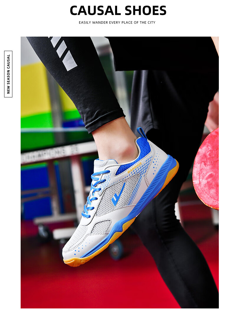Warrior WXY-181 Table Tennis Shoes Professional Breathable Non-Slip Unisex Parent-Child Style White Black Red Size 39 24