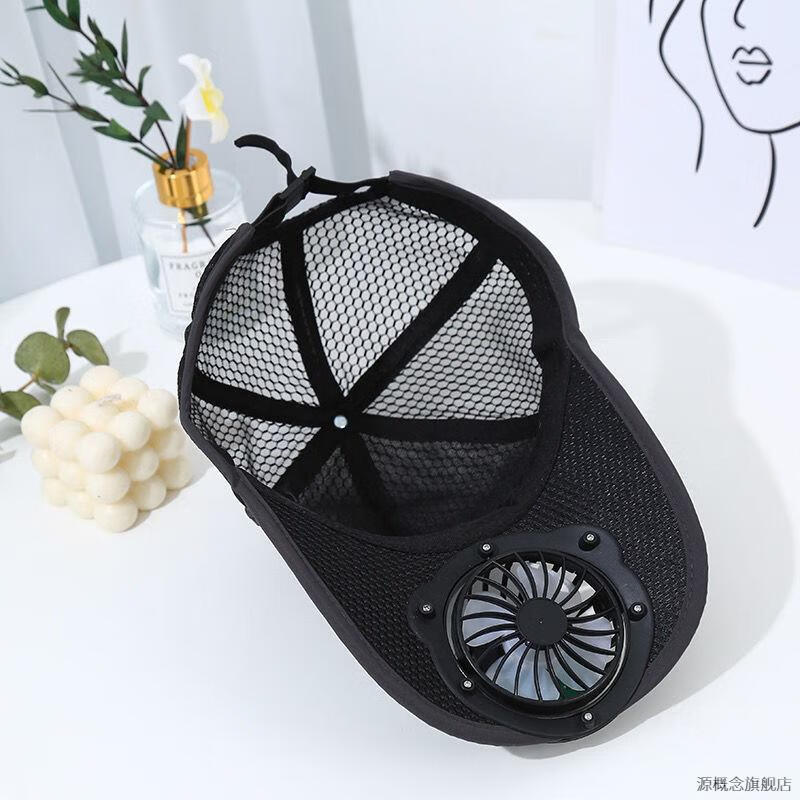 夏季透气风扇帽出游充电带风扇帽子成人棒球网帽遮阳防晒鸭舌帽男