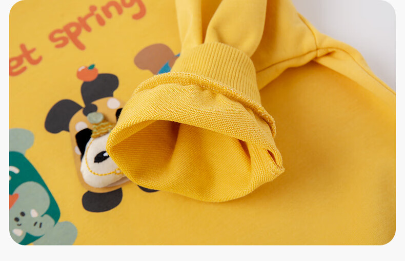 Dudu Baby Cartoon Hoodie Spring Children's Top New Boys Girls Fashionable Spring Trendy Cloud Mist Gray 130 17