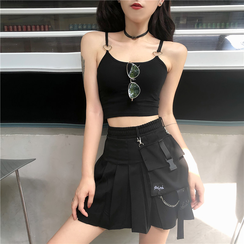 女装 吊带/背心 娜依淑 树叶吊带背心女外穿ins潮港风感紧身性感短款