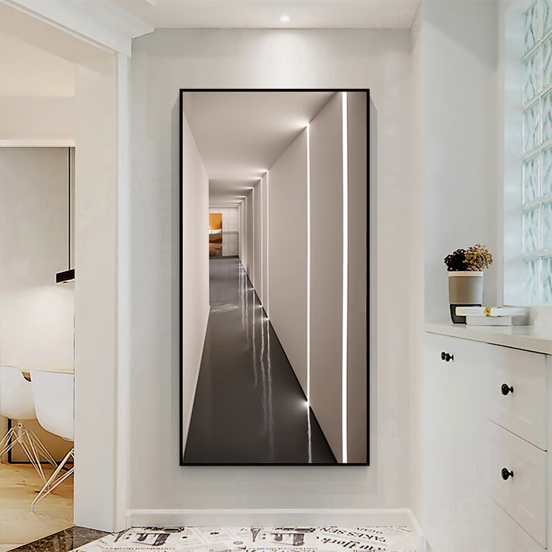 艺启莱 空间延伸感玄关装饰画现代简约竖版过道壁画抽象大气走廊尽头