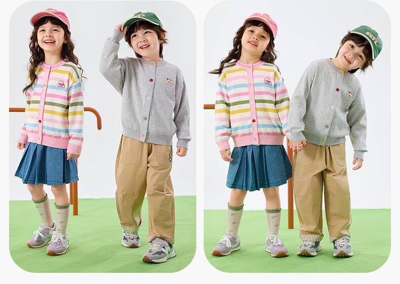 Dudu Kids Knitted Cardigan Spring Baby Sweater Casual Girls Long Sleeve Top Boys Jacket Spring Pink 100cm 5