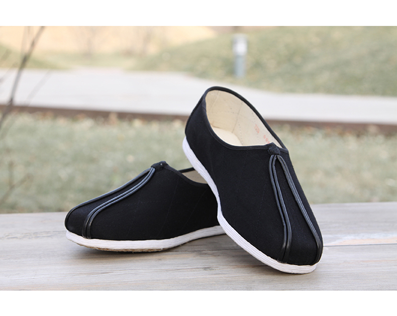 同升和老北京布鞋男鞋休闲布鞋千层底手工布鞋功夫鞋千洒鞋黑色43