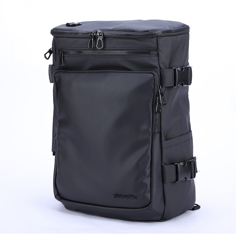 商务休闲出差双肩包17英寸笔记本背包多功能防水商务背包 灰