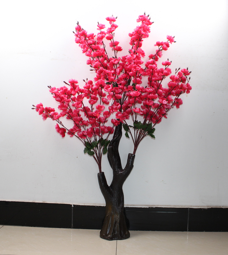 园艺仿真桃花树假树盆栽客厅樱花树落地装饰室内假桃花樱花仿真树 1.