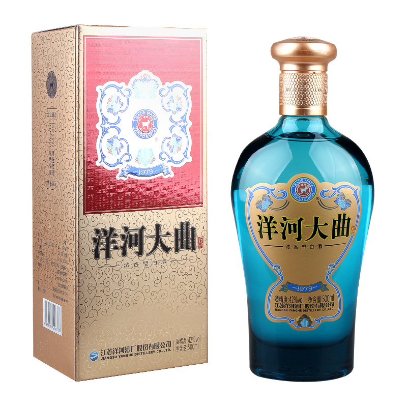 洋河大曲浓香型白酒42度新天蓝单瓶500ml